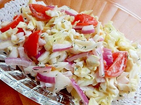 5分!?素材を活かしたコールスローサラダ(紫玉葱)